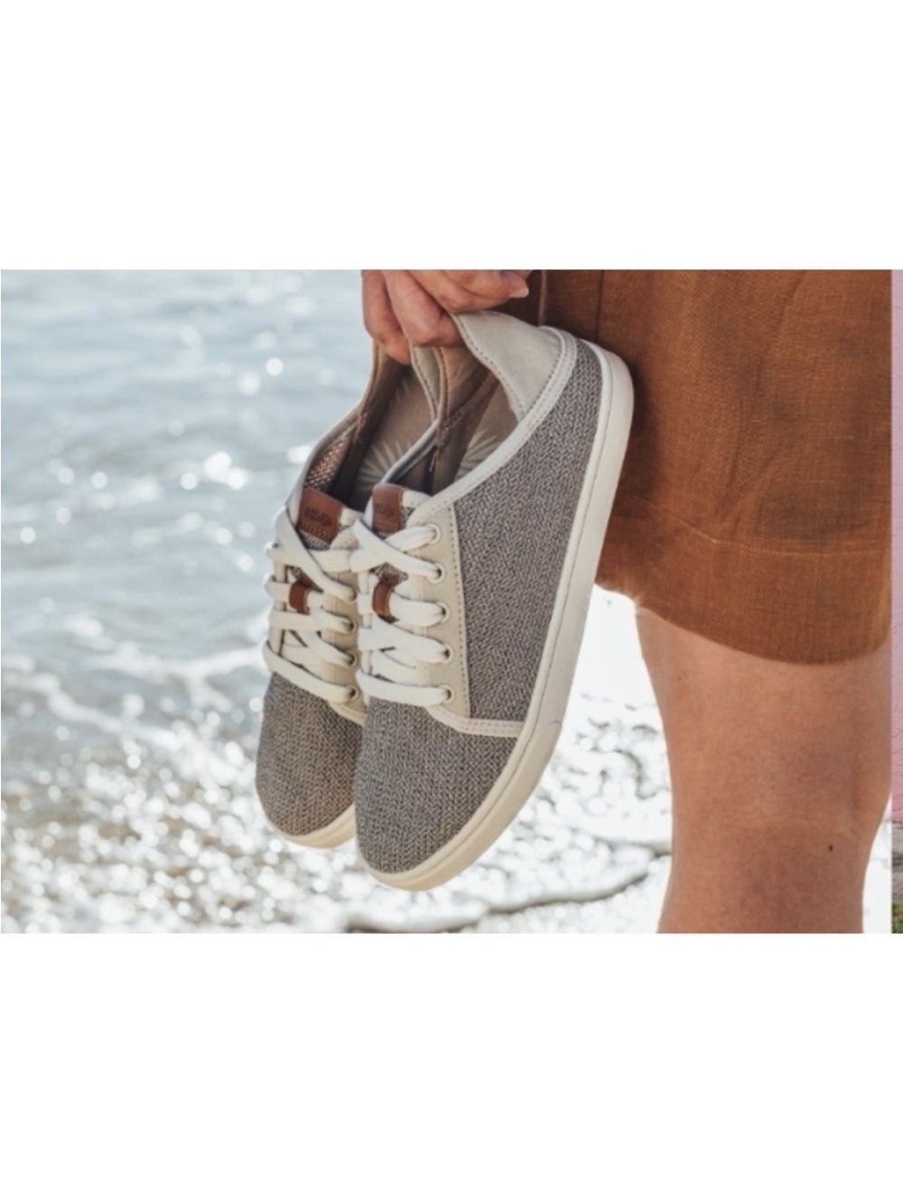 Olukai Sneakers Women 10 Pehuea Li Fabric Mesh Convertible Fold Down Heel Grey